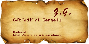 Gömöri Gergely névjegykártya